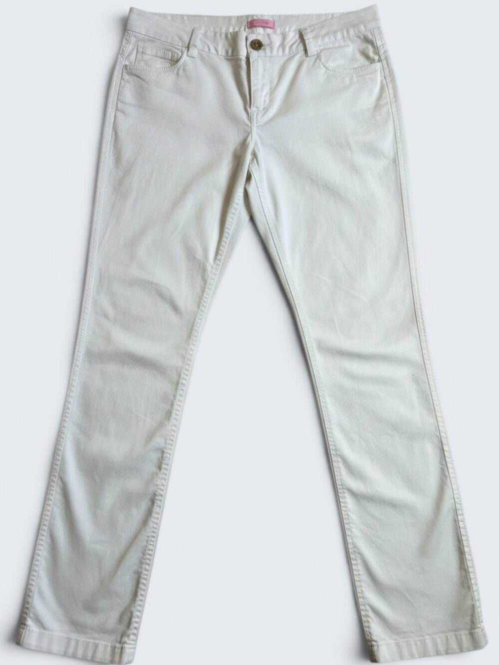 Lilly Pulitzer Classic White Low-Rise Cotton Pants Size 8